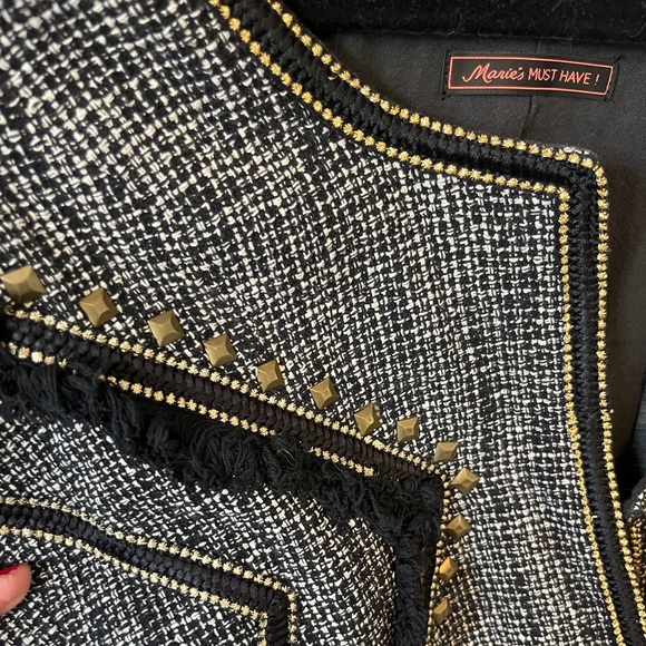 Maison Scotch Brand New - Tweed Chanel-esque cropped blazer - Picture 1 of 6